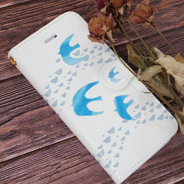 雨上がりの鳥 北欧 手帳型スマホケース